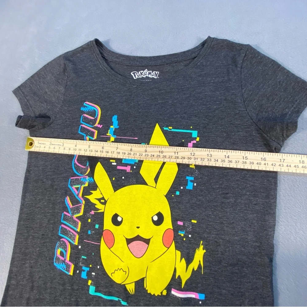 Girls’ Pokemon Pikachu dark Gray shirt sleeves T-Shirt, size XL (14-16)